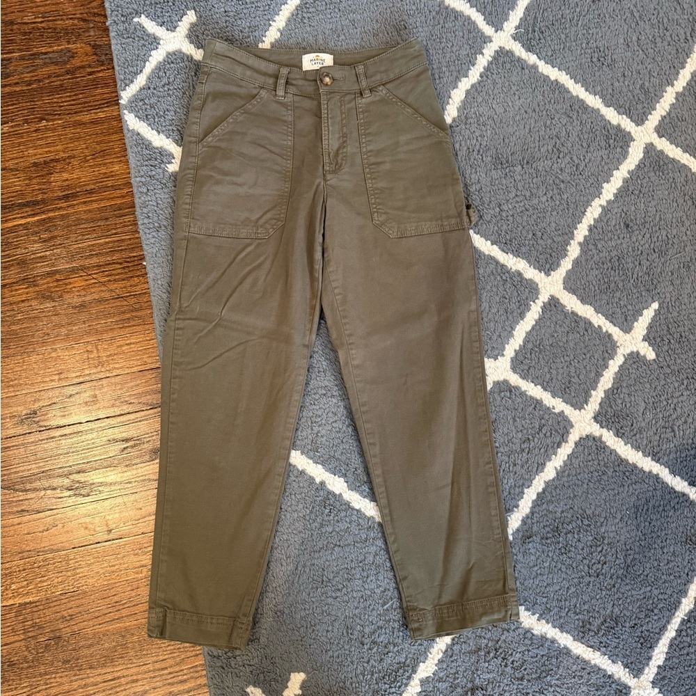 Marine Layer Army Green Straight Leg Cargo Pants